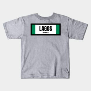 Lagos City in Nigerian Flag Kids T-Shirt